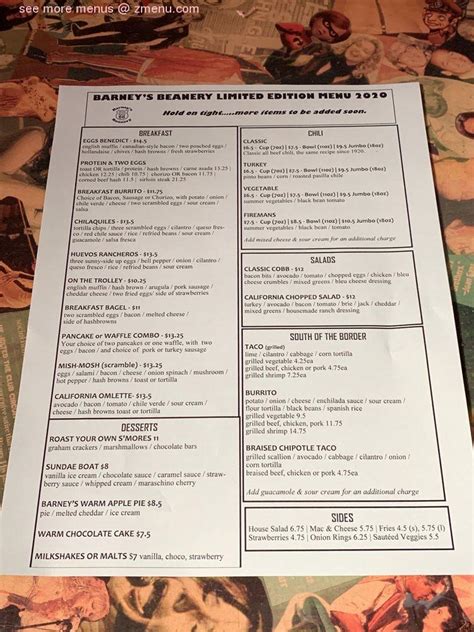 barney's beanery menu.